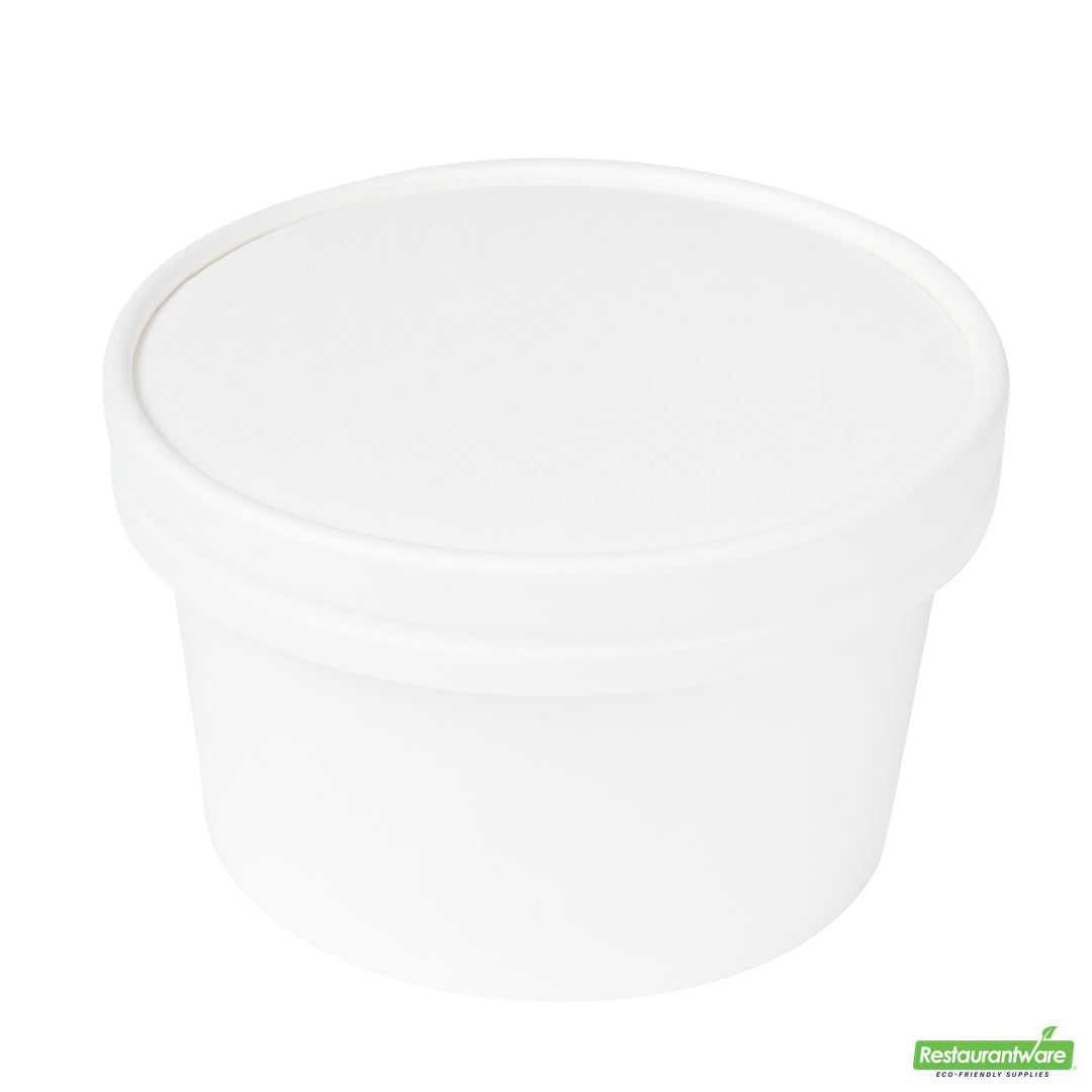 Wholesale Restaurantware Coppetta Round White Paper to Go Cup Lid - Fits 12 Oz- Bulk