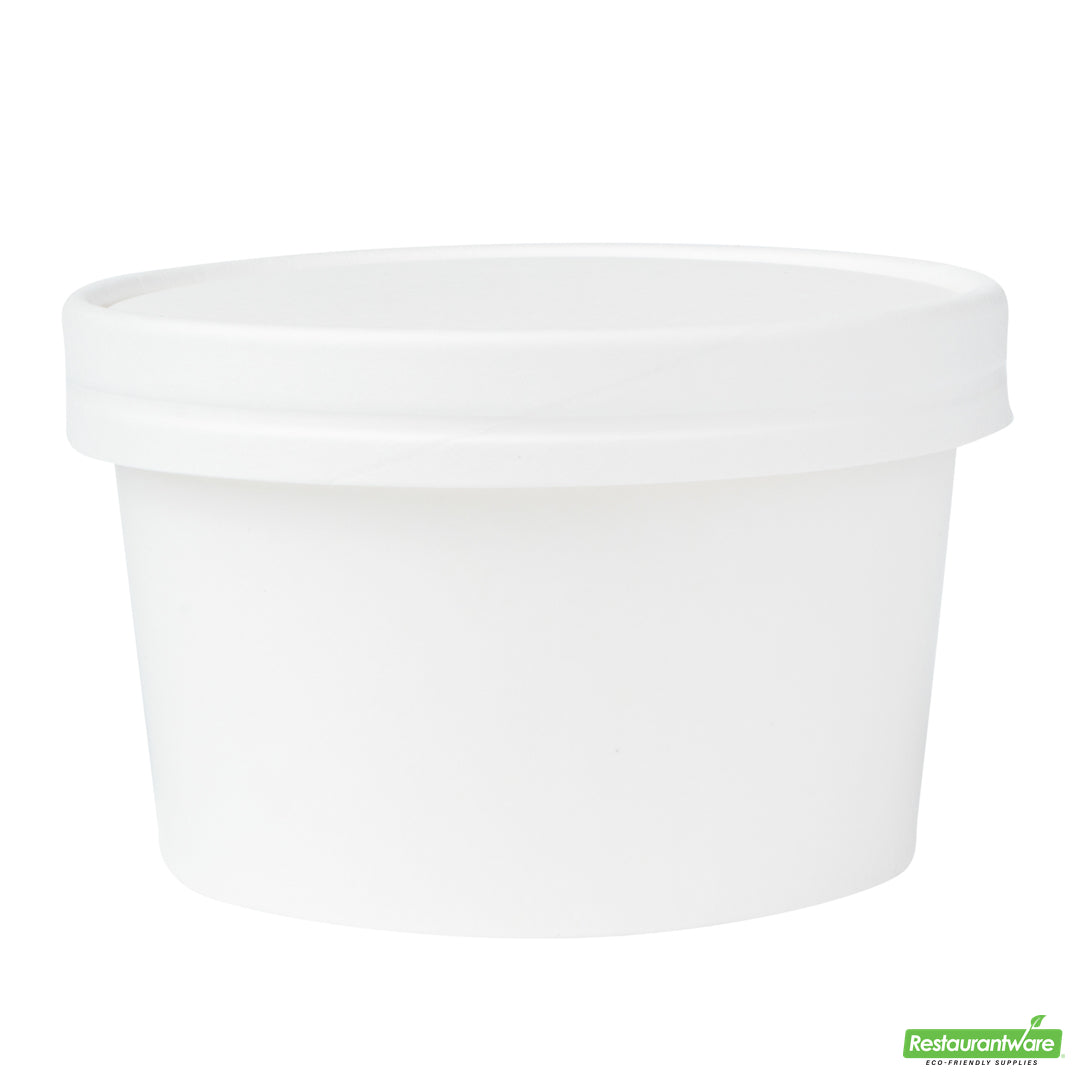Wholesale Restaurantware Coppetta Round White Paper to Go Cup Lid - Fits 12 Oz- Bulk