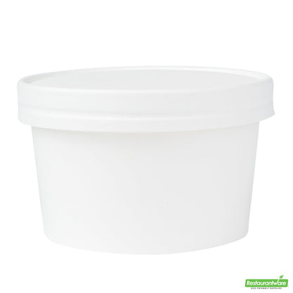Wholesale Restaurantware Coppetta Round White Paper to Go Cup Lid - Fits 12 Oz- Bulk