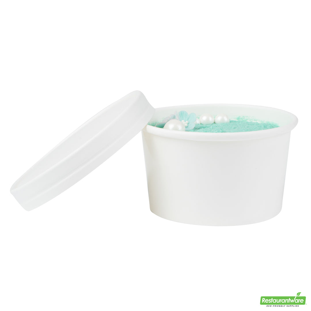 Wholesale Restaurantware Coppetta Round White Paper to Go Cup Lid - Fits 12 Oz- Bulk