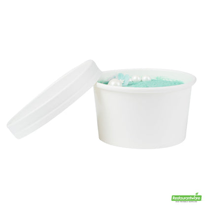 Wholesale Restaurantware Coppetta Round White Paper to Go Cup Lid - Fits 12 Oz- Bulk