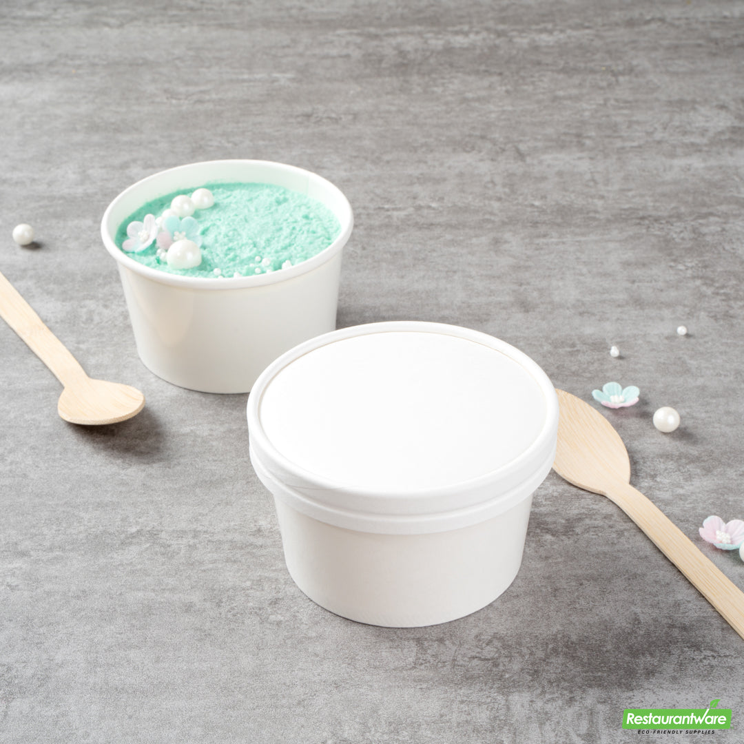 Wholesale Restaurantware Coppetta Round White Paper to Go Cup Lid - Fits 12 Oz- Bulk