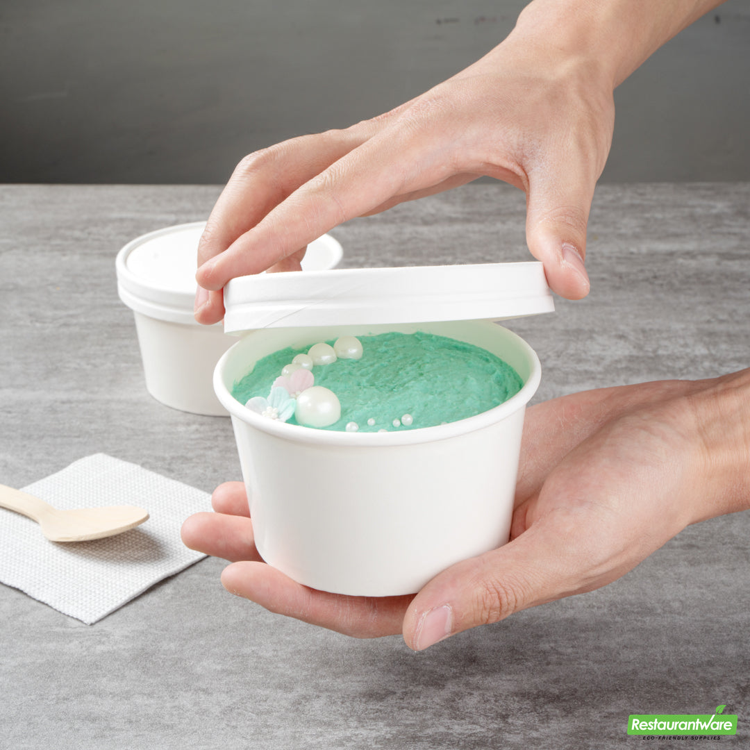 Wholesale Restaurantware Coppetta Round White Paper to Go Cup Lid - Fits 12 Oz- Bulk