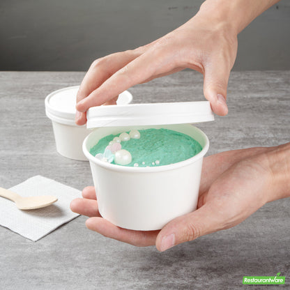 Wholesale Restaurantware Coppetta Round White Paper to Go Cup Lid - Fits 12 Oz- Bulk