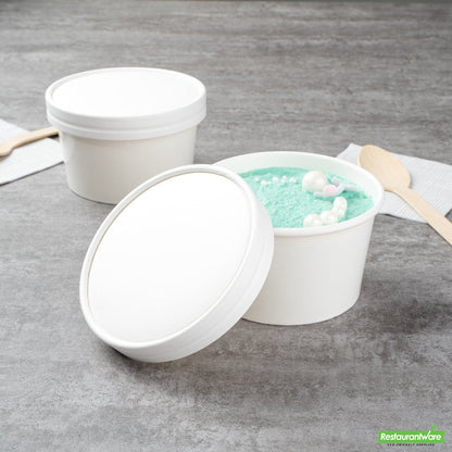 Wholesale Restaurantware Coppetta Round White Paper to Go Cup Lid - Fits 12 Oz- Bulk