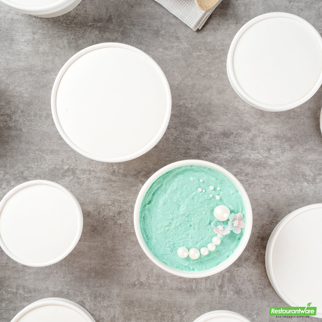 Wholesale Restaurantware Coppetta Round White Paper to Go Cup Lid - Fits 12 Oz- Bulk