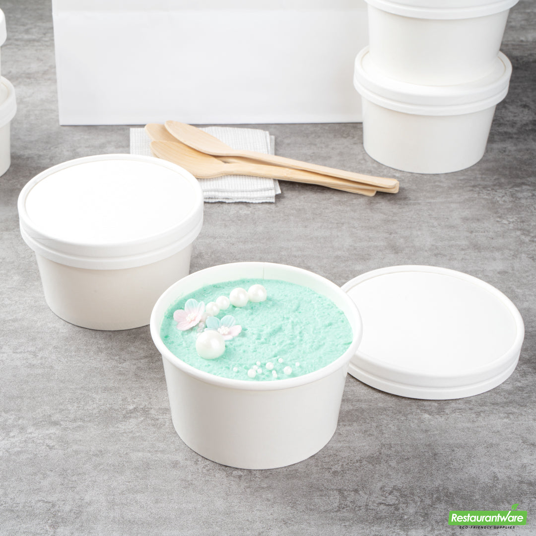 Wholesale Restaurantware Coppetta Round White Paper to Go Cup Lid - Fits 12 Oz- Bulk