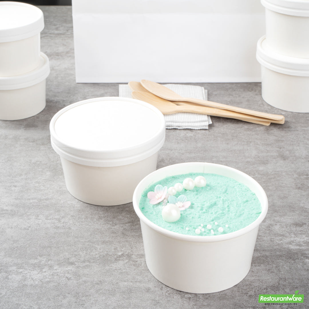 Wholesale Restaurantware Coppetta Round White Paper to Go Cup Lid - Fits 12 Oz- Bulk