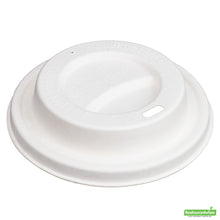 Wholesale Restaurantware Restpresso White Sugarcane / Bagasse Coffee Cup Lid - Fits 8, 12, 16 and 20 oz, Compostable- Bulk