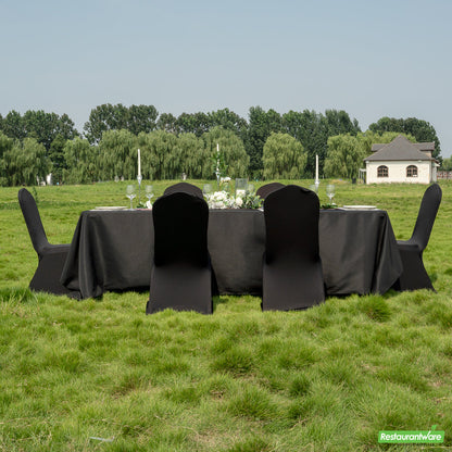 Wholesale Restaurantware Table Tek Black Spandex Banquet Chair Cover - Universal, Stretch- Bulk