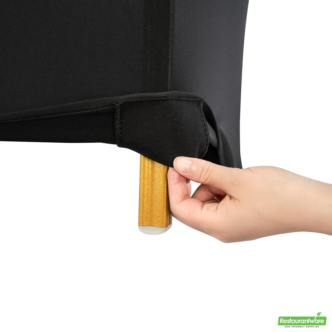 Wholesale Restaurantware Table Tek Black Spandex Banquet Chair Cover - Universal, Stretch- Bulk