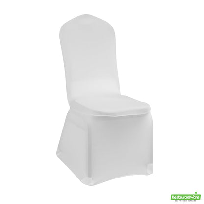 Wholesale Restaurantware Table Tek White Spandex Banquet Chair Cover - Universal, Stretch- Bulk
