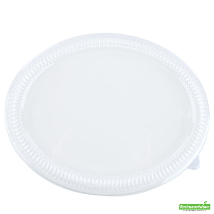 Wholesale Restaurantware Pulp Safe Oval Clear Plastic Ripple Dome Lid - Fits Sugarcane / Bagasse Large Plate- Bulk