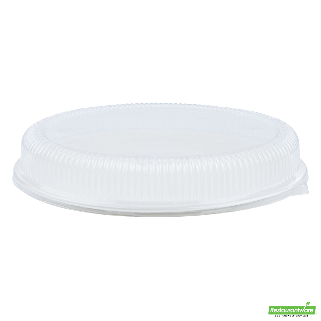 Wholesale Restaurantware Pulp Safe Oval Clear Plastic Ripple Dome Lid - Fits Sugarcane / Bagasse Large Plate- Bulk