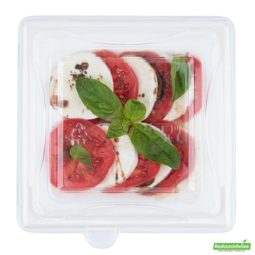 Wholesale Restaurantware Pulp Tek Square Clear Plastic Dome Lid - Fits Sugarcane / Bagasse Small Plate- Bulk