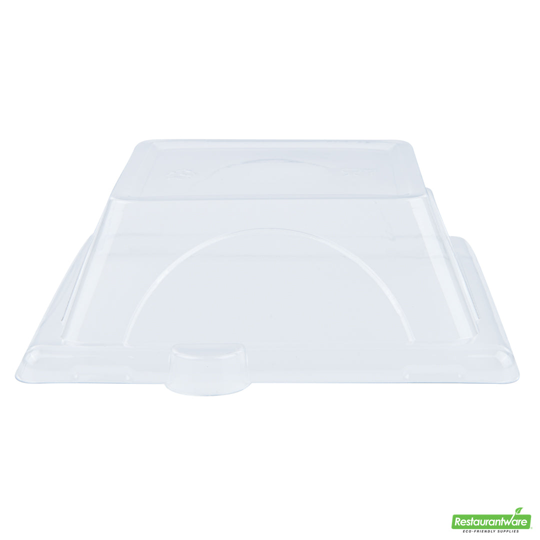 Wholesale Restaurantware Pulp Tek Square Clear Plastic Dome Lid - Fits Sugarcane / Bagasse Small Plate- Bulk