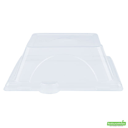 Wholesale Restaurantware Pulp Tek Square Clear Plastic Dome Lid - Fits Sugarcane / Bagasse Small Plate- Bulk