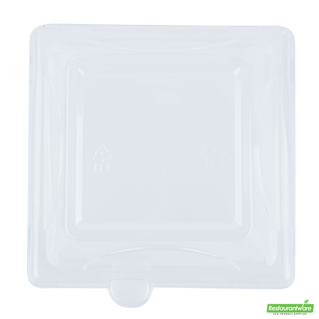 Wholesale Restaurantware Pulp Tek Square Clear Plastic Dome Lid - Fits Sugarcane / Bagasse Small Plate- Bulk