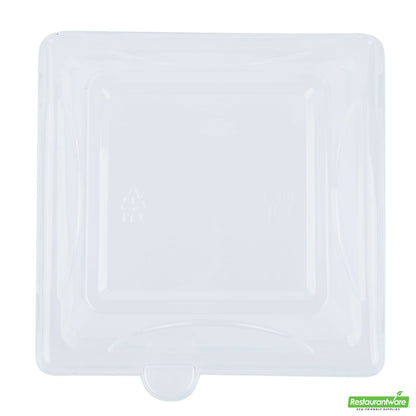 Wholesale Restaurantware Pulp Tek Square Clear Plastic Dome Lid - Fits Sugarcane / Bagasse Small Plate- Bulk