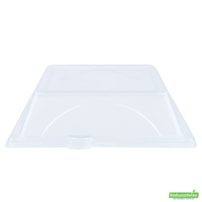 Wholesale Restaurantware Pulp Safe Square Clear Plastic Dome Lid - Fits Sugarcane / Bagasse Medium Plate- Bulk