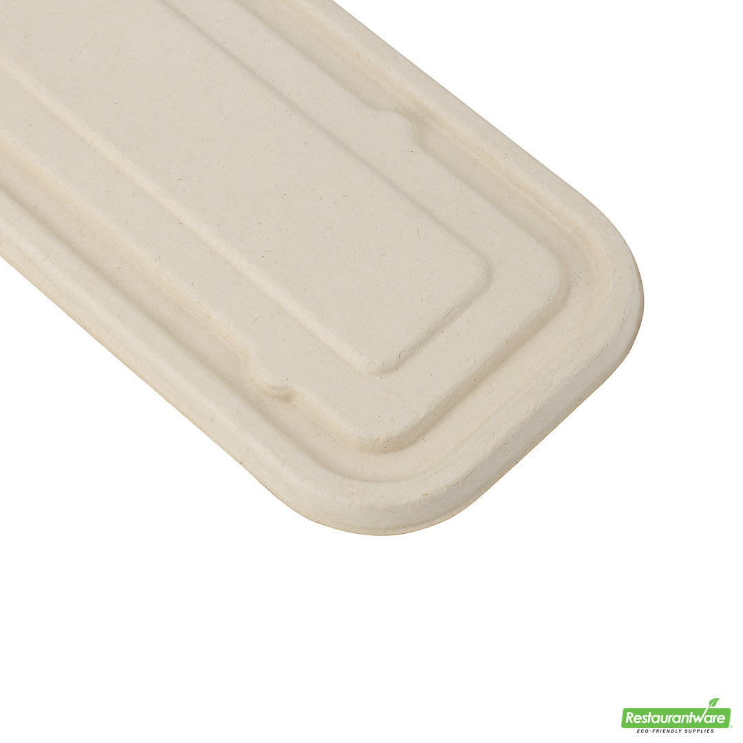 Wholesale Restaurantware Pulp Tek Rectangle Natural Sugarcane / Bagasse Lid - Fits Catering Container- Bulk