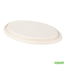 Wholesale Restaurantware Pulp Tek Oval Natural Sugarcane / Bagasse Lid - Fits 2-Compartment Catering Bowl- Bulk