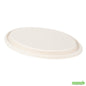 Wholesale Restaurantware Pulp Tek Oval Natural Sugarcane / Bagasse Lid - Fits 2-Compartment Catering Bowl- Bulk