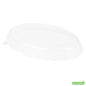 Wholesale Restaurantware Pulp Tek Oval Clear Plastic Lid - Fits 2-Compartment Bagasse Catering Bowl- Bulk