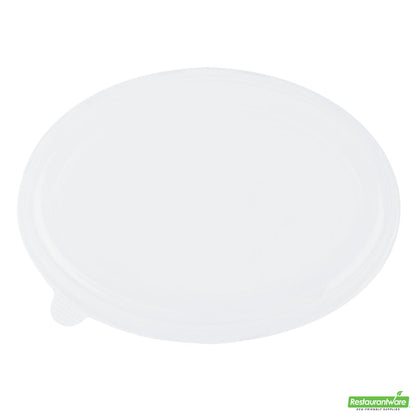 Wholesale Restaurantware Pulp Tek Oval Clear Plastic Lid - Fits 2-Compartment Bagasse Catering Bowl- Bulk