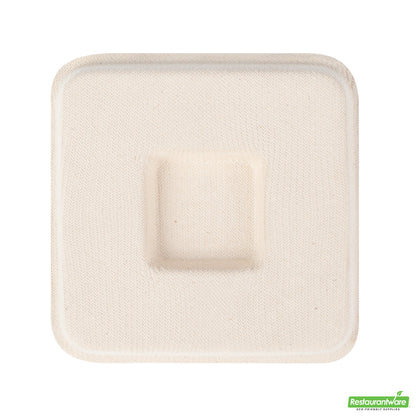 Wholesale Restaurantware Pulp Tek Square Natural Sugarcane / Bagasse Flat Lid - Fits 9 oz Bowl- Bulk