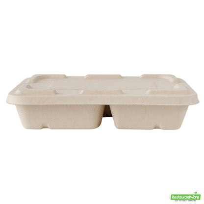 Wholesale Restaurantware Pulp Tek Rectangle Natural Sugarcane / Bagasse Flat Lid - Fits To Go Container- Bulk