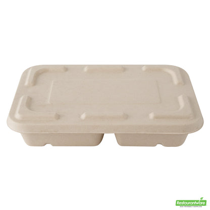 Wholesale Restaurantware Pulp Tek Rectangle Natural Sugarcane / Bagasse Flat Lid - Fits To Go Container- Bulk