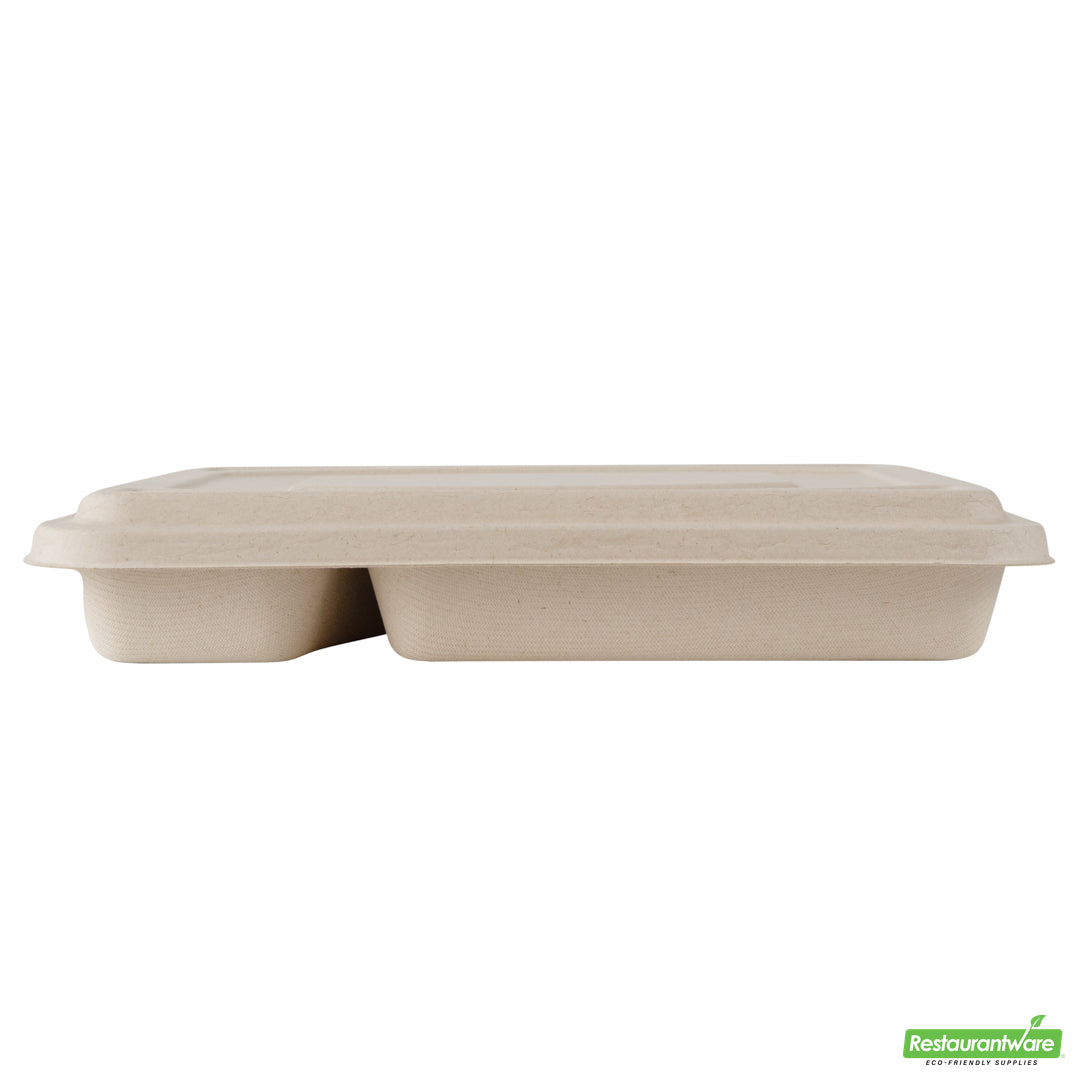 Wholesale Restaurantware Pulp Tek Rectangle Natural Bagasse Flat Lid - Fits To Go Trays- Bulk