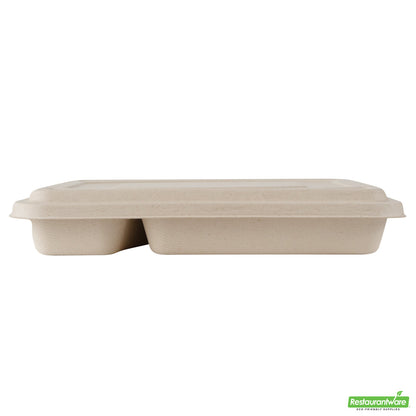 Wholesale Restaurantware Pulp Tek Rectangle Natural Bagasse Flat Lid - Fits To Go Trays- Bulk