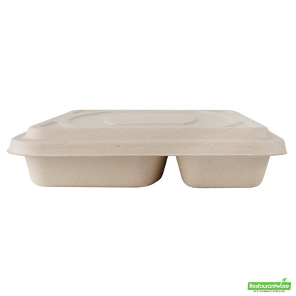 Wholesale Restaurantware Pulp Tek Rectangle Natural Bagasse Flat Lid - Fits To Go Trays- Bulk