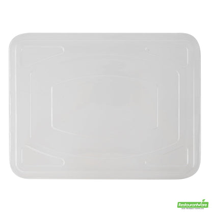 Wholesale Restaurantware Pulp Tek Rectangle Clear Plastic Flat Lid - Fits To Go Trays- Bulk