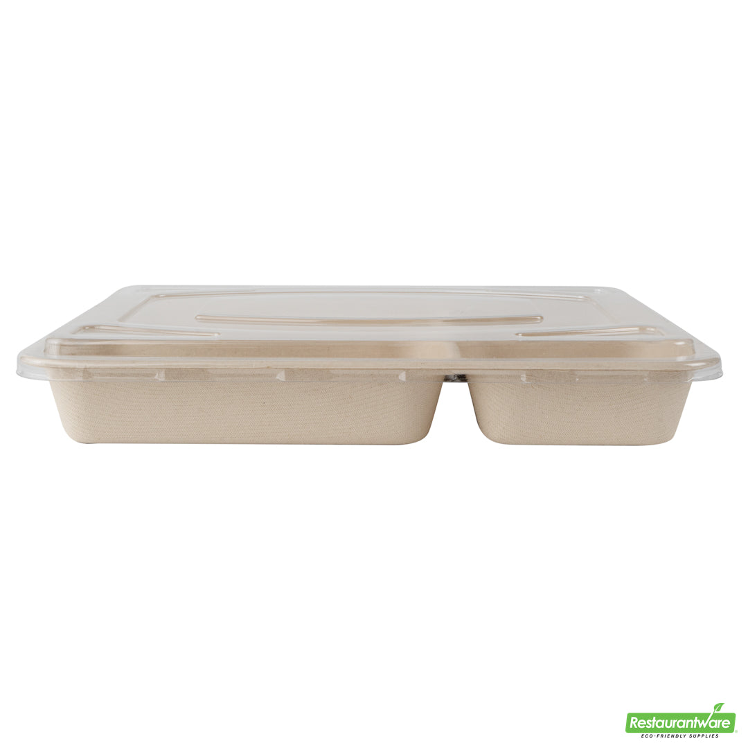 Wholesale Restaurantware Pulp Tek Rectangle Clear Plastic Flat Lid - Fits To Go Trays- Bulk