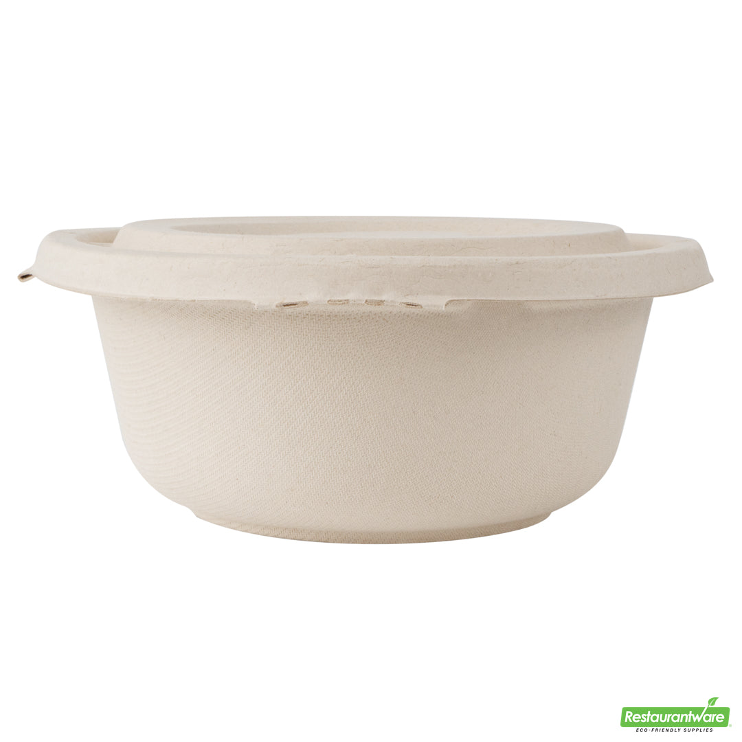 Wholesale Restaurantware Pulp Tek Round Natural Sugarcane / Bagasse Flat Lid - Fits To Go Bowl- Bulk