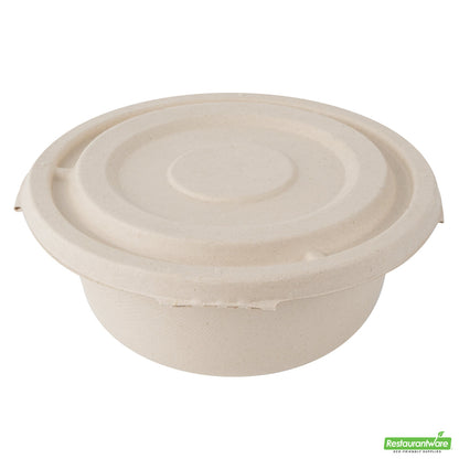 Wholesale Restaurantware Pulp Tek Round Natural Sugarcane / Bagasse Flat Lid - Fits To Go Bowl- Bulk