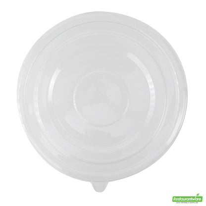 Wholesale Restaurantware Pulp Tek Round Clear Plastic Flat Lid - Fits Bagasse to Go Bowl- Bulk