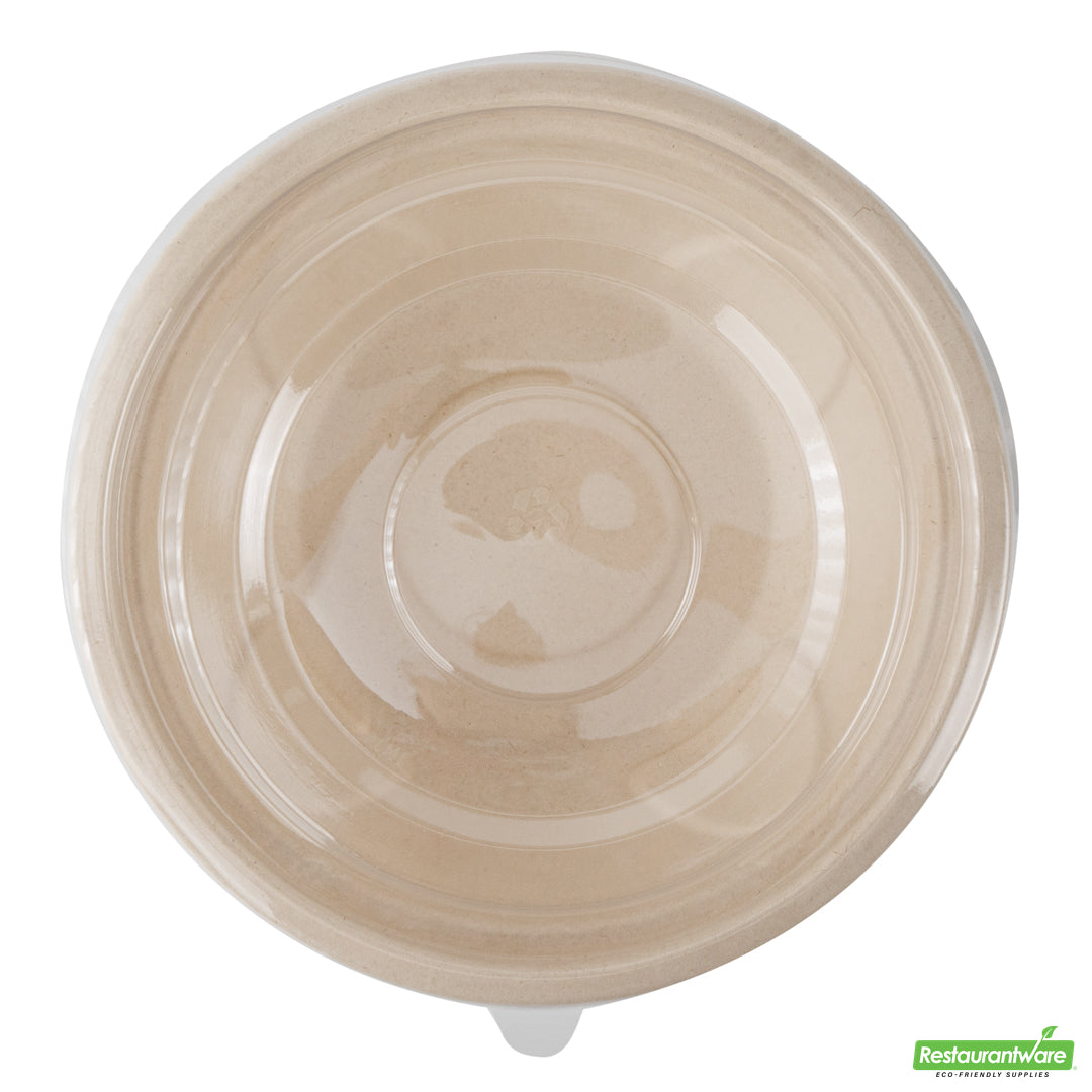 Wholesale Restaurantware Pulp Tek Round Clear Plastic Flat Lid - Fits Bagasse to Go Bowl- Bulk