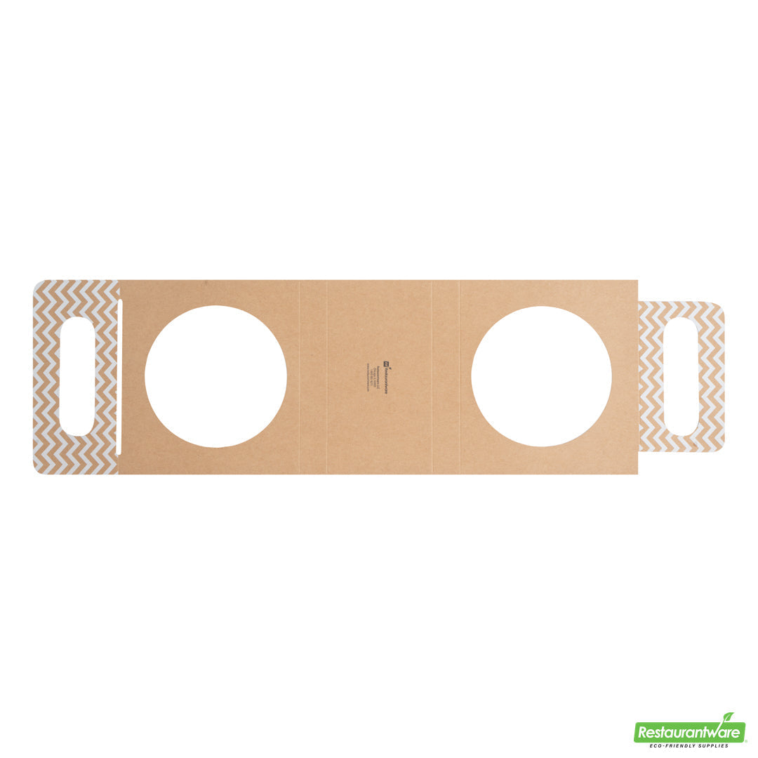 Wholesale Restaurantware Thermo Tek Kraft Paper Sphere Salad Container Carrier - Fits 21 oz- Bulk