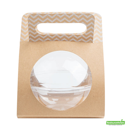Wholesale Restaurantware Thermo Tek Kraft Paper Sphere Salad Container Carrier - Fits 21 oz- Bulk