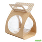 Wholesale Restaurantware Thermo Tek Kraft Paper Sphere Salad Container Carrier - Fits 28 oz- Bulk