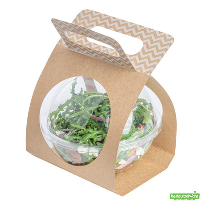 Wholesale Restaurantware Thermo Tek Kraft Paper Sphere Salad Container Carrier - Fits 28 oz- Bulk
