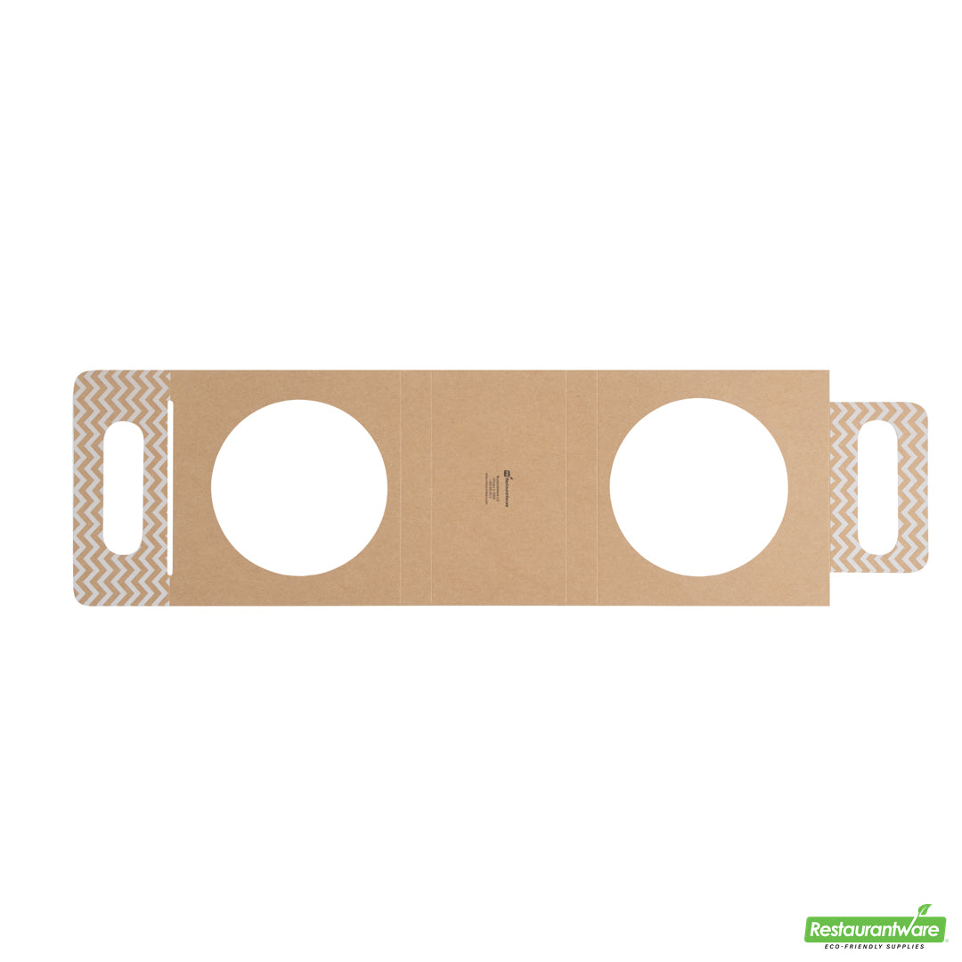 Wholesale Restaurantware Thermo Tek Kraft Paper Sphere Salad Container Carrier - Fits 28 oz- Bulk