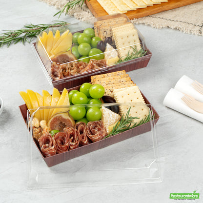 Wholesale Restaurantware Matsuri Vision Clear Plastic Lid - Fits Medium Sushi Tray- Bulk