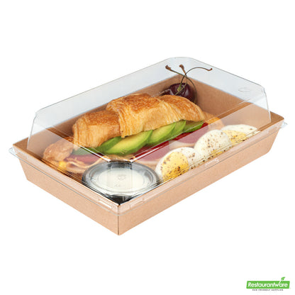 Wholesale Restaurantware Matsuri Vision Clear Plastic Lid - Fits Medium Sushi Tray- Bulk