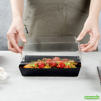 Wholesale Restaurantware Matsuri Vision Clear Plastic Lid - Fits Medium Sushi Tray- Bulk