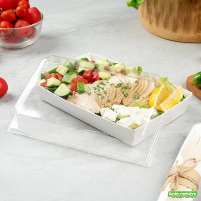Wholesale Restaurantware Matsuri Vision Clear Plastic Lid - Fits Medium Sushi Tray- Bulk